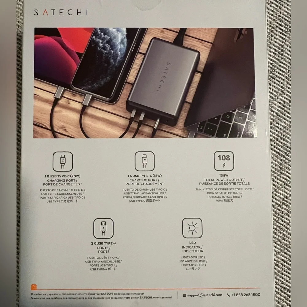 Satechi 108W Pro USB-C PD Desktop Charger compatible with Macs